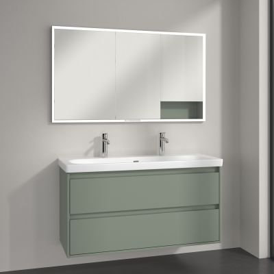Villeroy & Boch My View+ szafka 130x16,8x75 cm z lustrem do zabudowy Soft Green A48213AF