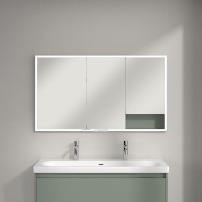 Villeroy & Boch My View+ szafka 130x16,8x75 cm z lustrem do zabudowy Soft Green A48213AF