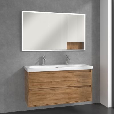 Villeroy & Boch My View+ szafka 130x16,8x75 cm z lustrem do zabudowy Oak Kansas A48213RH