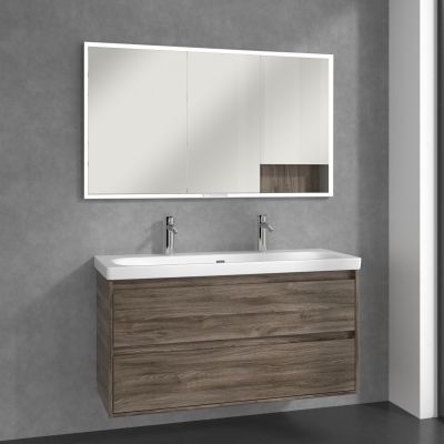 Villeroy & Boch My View+ szafka 130x16,8x75 cm z lustrem do zabudowy Stone Oak A48213RK