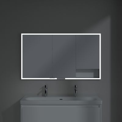 Villeroy & Boch My View+ szafka 130x16,8x75 cm z lustrem do zabudowy Brilliant White A48213VE