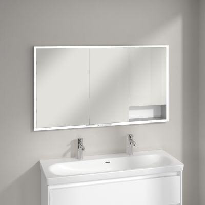 Villeroy & Boch My View+ szafka 130x16,8x75 cm z lustrem do zabudowy Brilliant White A48213VE