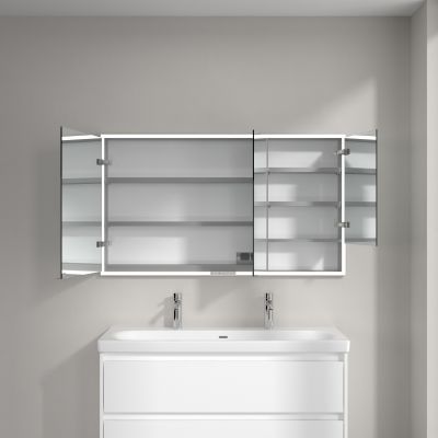 Villeroy & Boch My View+ szafka 130x16,8x75 cm z lustrem do zabudowy Pure White A48213VF