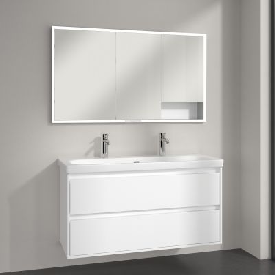 Villeroy & Boch My View+ szafka 130x16,8x75 cm z lustrem do zabudowy Pure White A48213VF
