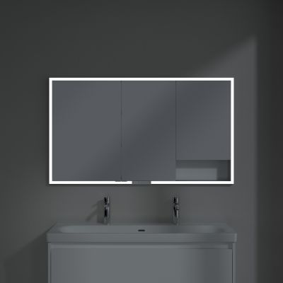 Villeroy & Boch My View+ szafka 130x16,8x75 cm z lustrem do zabudowy Pure White A48213VF