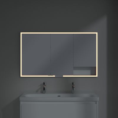 Villeroy & Boch My View+ szafka 130x16,8x75 cm z lustrem do zabudowy Pure White A48213VF