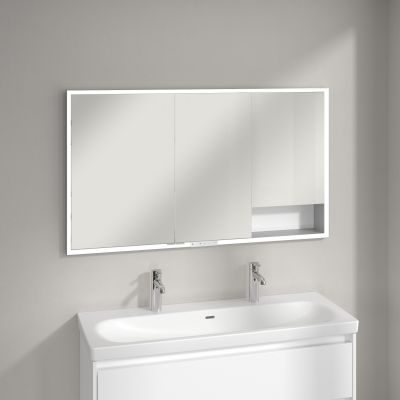 Villeroy & Boch My View+ szafka 130x16,8x75 cm z lustrem do zabudowy Pure White A48213VF