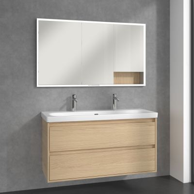 Villeroy & Boch My View+ szafka 130x16,8x75 cm z lustrem do zabudowy Nordic Oak A48213VJ