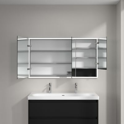 Villeroy & Boch My View+ szafka 130x16,8x75 cm z lustrem do zabudowy Volcano Black A48213VL