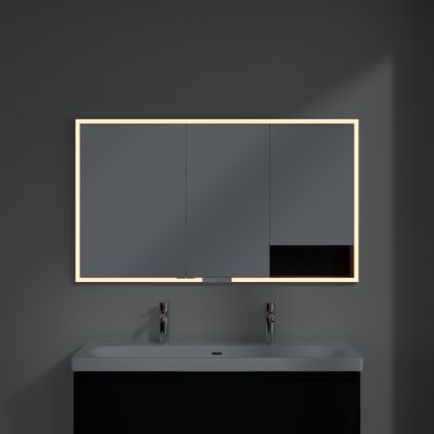 Villeroy & Boch My View+ szafka 130x16,8x75 cm z lustrem do zabudowy Volcano Black A48213VL