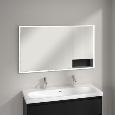 Villeroy & Boch My View+ szafka 130x16,8x75 cm z lustrem do zabudowy Volcano Black A48213VL