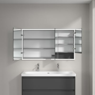 Villeroy & Boch My View+ szafka 130x16,8x75 cm z lustrem do zabudowy Graphite A48213VR