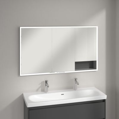 Villeroy & Boch My View+ szafka 130x16,8x75 cm z lustrem do zabudowy Graphite A48213VR
