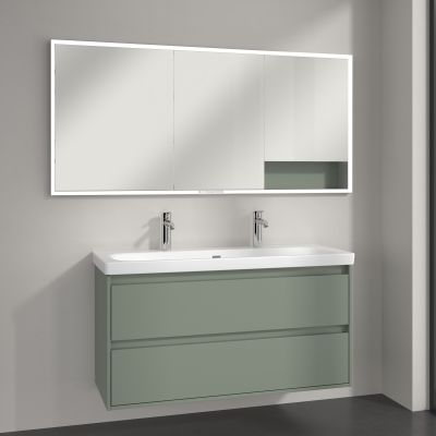 Villeroy & Boch My View+ szafka 160x16,8x75 cm z lustrem do zabudowy Soft Green A48216AF