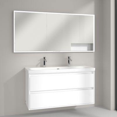 Villeroy & Boch My View+ szafka 160x16,8x75 cm z lustrem do zabudowy Brilliant White A48216VE