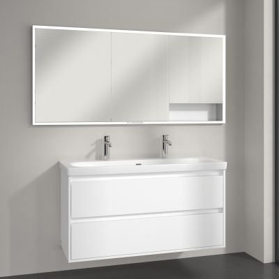Villeroy & Boch My View+ szafka 160x16,8x75 cm z lustrem do zabudowy Pure White A48216VF