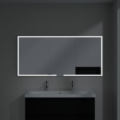 Villeroy & Boch My View+ szafka 160x16,8x75 cm z lustrem do zabudowy Volcano Black A48216VL