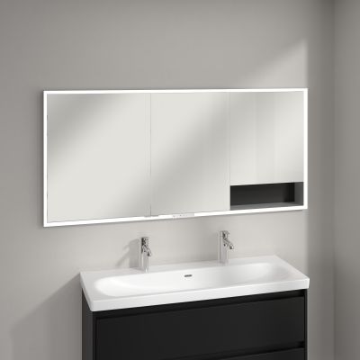 Villeroy & Boch My View+ szafka 160x16,8x75 cm z lustrem do zabudowy Volcano Black A48216VL