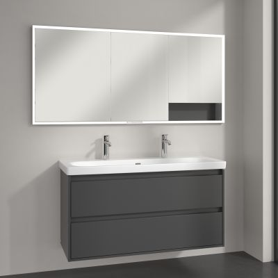 Villeroy & Boch My View+ szafka 160x16,8x75 cm z lustrem do zabudowy Graphite A48216VR