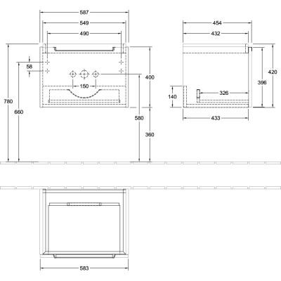 Villeroy & Boch Subway 2.0 szafka 58,7x45,4x42 cm podumywalkowa wisząca Taupe A68710VM