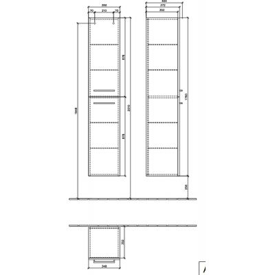 Villeroy & Boch Avento szafka boczna 176 cm słupek lewy Arizona Oak A89400VH