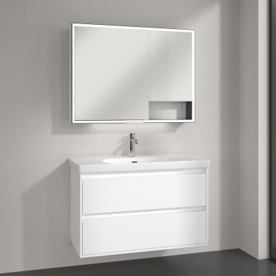 Villeroy & Boch My View+ szafka 100x16,8x75 cm z lustrem Brilliant White B48110VE