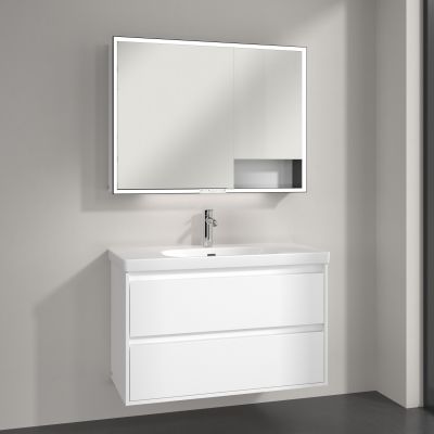 Villeroy & Boch My View+ szafka 100x16,8x75 cm z lustrem Pure White B48110VF