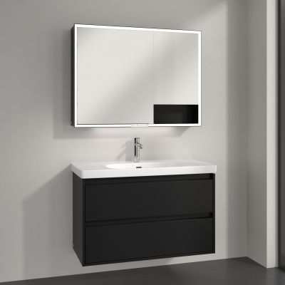 Villeroy & Boch My View+ szafka 100x16,8x75 cm z lustrem Volcano Black B48110VL