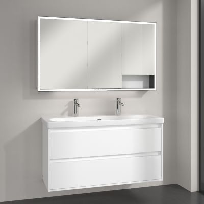 Villeroy & Boch My View+ szafka 130x16,8x75 cm z lustrem Brilliant White B48113VE