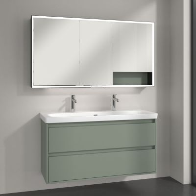 Villeroy & Boch My View+ szafka 140x16,8x75 cm z lustrem Soft Green/czarny B48114AF