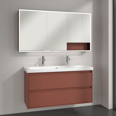 Villeroy & Boch My View+ szafka 140x16,8x75 cm z lustrem Wine Red/czarny B48114AH