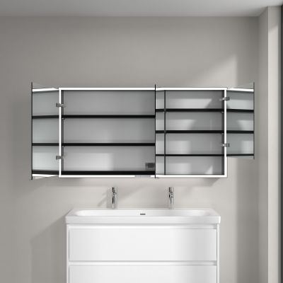 Villeroy & Boch My View+ szafka 140x16,8x75 cm z lustrem Brilliant White/czarny B48114VE