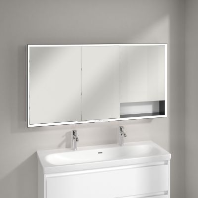 Villeroy & Boch My View+ szafka 140x16,8x75 cm z lustrem Pure White/czarny B48114VF