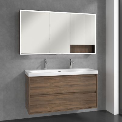 Villeroy & Boch My View+ szafka 140x16,8x75 cm z lustrem Arizona Oak/czarny B48114VH