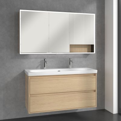 Villeroy & Boch My View+ szafka 75x16,8x140 cm z lustrem Nordic Oak/czarny B48114VJ