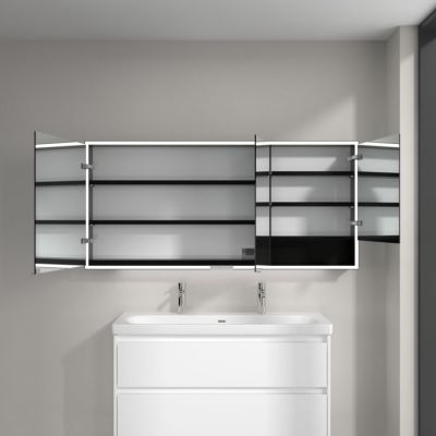 Villeroy & Boch My View+ szafka 75x16,8x160 cm z lustrem aluminium/czarny B4811600