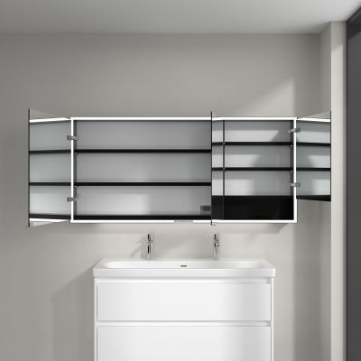 Villeroy & Boch My View+ szafka 160x16,8x75 cm z lustrem aluminium/czarny B4811600