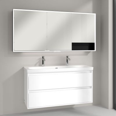 Villeroy & Boch My View+ szafka 160x16,8x75 cm z lustrem aluminium/czarny B4811600