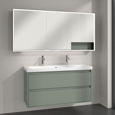 Villeroy & Boch My View+ szafka 160x16,8x75 cm z lustrem Soft Green/czarny B48116AF