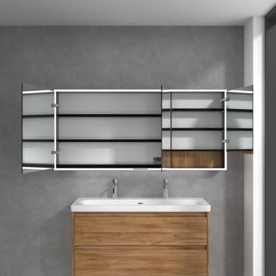 Villeroy & Boch My View+ szafka 75x16,8x160 cm z lustrem Oak Kansas/czarny B48116RH