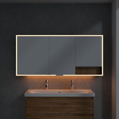 Villeroy & Boch My View+ szafka 160x16,8x75 cm z lustrem Oak Kansas/czarny B48116RH