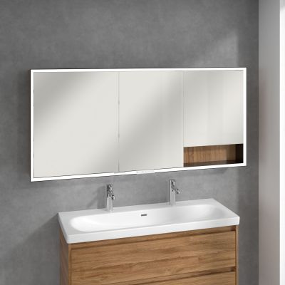 Villeroy & Boch My View+ szafka 160x16,8x75 cm z lustrem Oak Kansas/czarny B48116RH