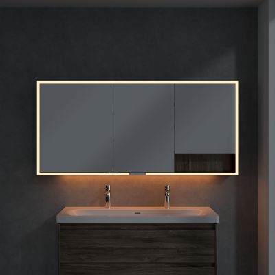 Villeroy & Boch My View+ szafka 160x16,8x75 cm z lustrem Stone Oak/czarny B48116RK