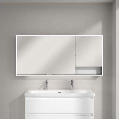 Villeroy & Boch My View+ szafka 75x16,8x160 cm z lustrem Brilliant White/czarny B48116VE