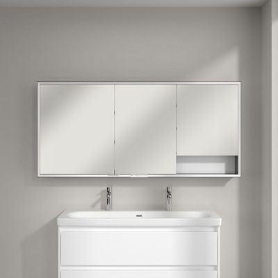 Villeroy & Boch My View+ szafka 75x16,8x160 cm z lustrem Brilliant White/czarny B48116VE