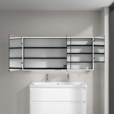 Villeroy & Boch My View+ szafka 75x16,8x160 cm z lustrem Brilliant White/czarny B48116VE