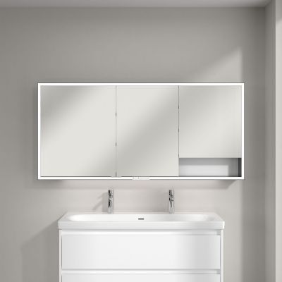 Villeroy & Boch My View+ szafka 160x16,8x75 cm z lustrem Brilliant White/czarny B48116VE