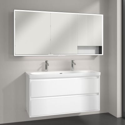 Villeroy & Boch My View+ szafka 160x16,8x75 cm z lustrem Brilliant White/czarny B48116VE