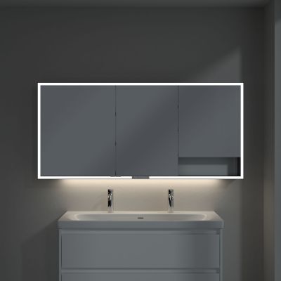 Villeroy & Boch My View+ szafka 160x16,8x75 cm z lustrem Brilliant White/czarny B48116VE