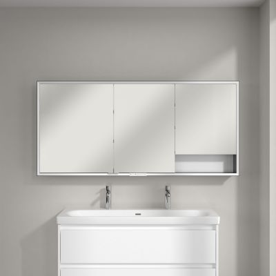 Villeroy & Boch My View+ szafka 160x16,8x75 cm z lustrem Brilliant White/czarny B48116VE